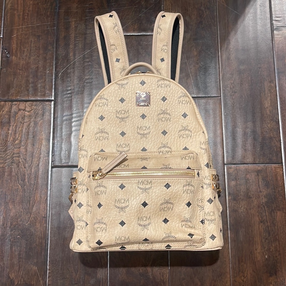 MCM Cream Backpack